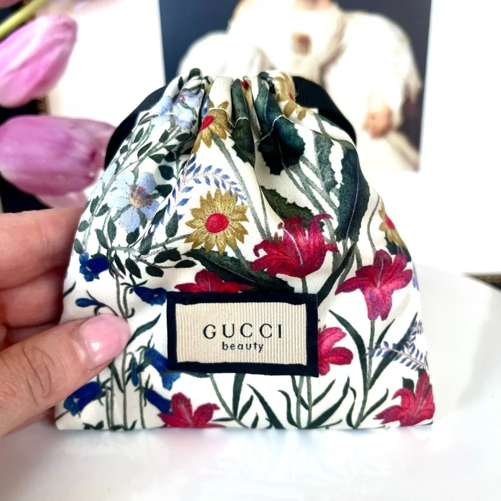 Gucci Satin Scrunchie Set in Purple, Pink, Turquoise